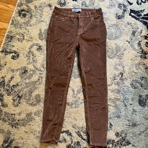 Old Navy Rockstar Super Skinny High Rise Jeans Brown Velvet Size 6